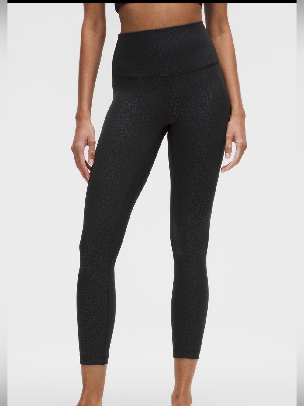 lululemon Align™ High-Rise Pant 25" black leopard embossed size 8 NWT